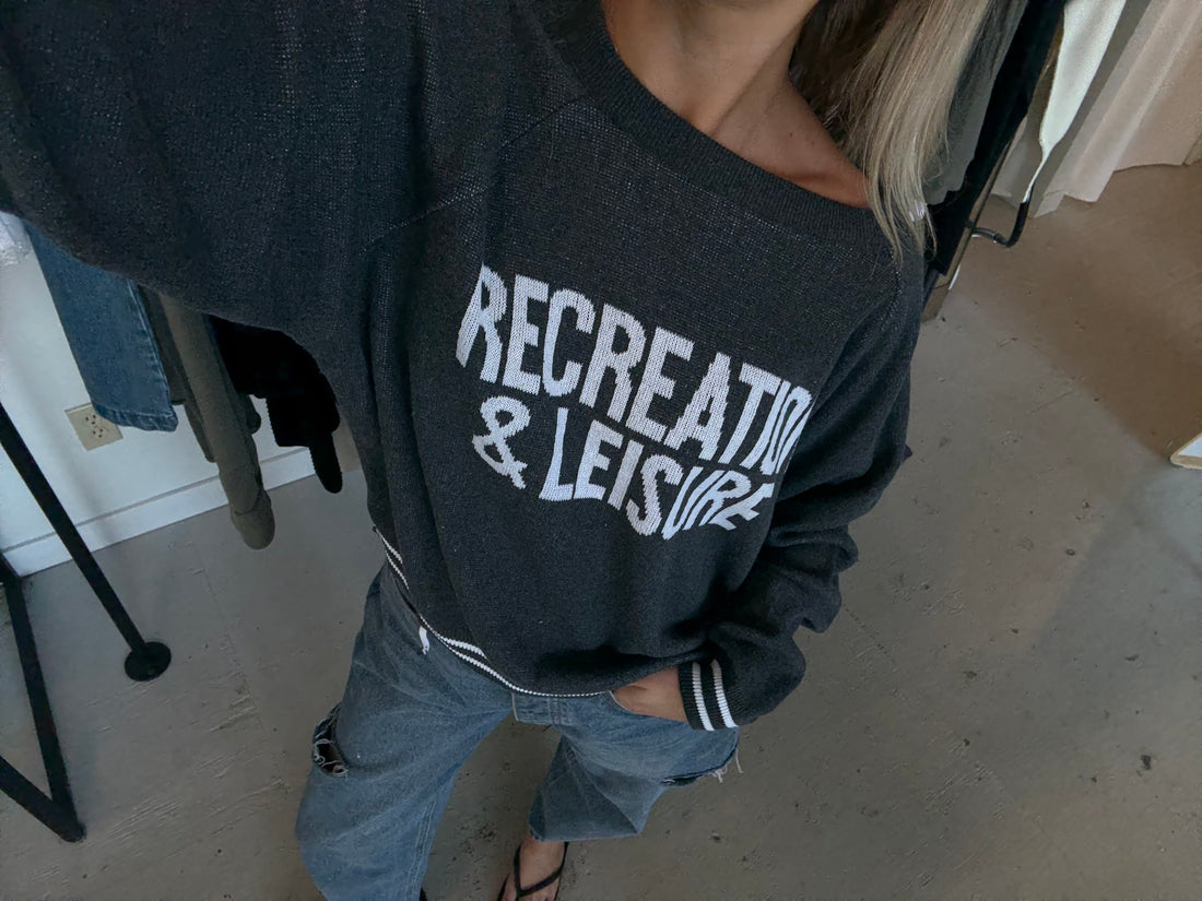 Recreation & Leisure Knit Sweater in Grey, detail