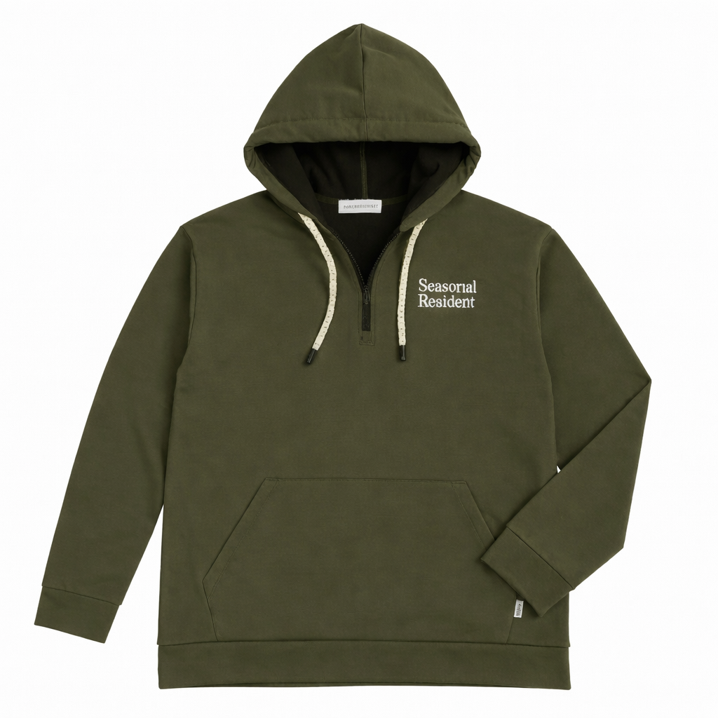 Waterproof Hoodie in Green - water resistant shell