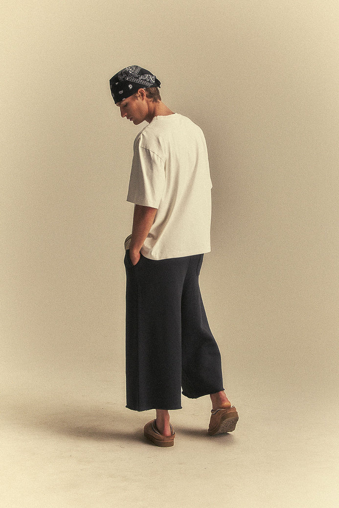 Oversize Core Tee in Vintage White, worn