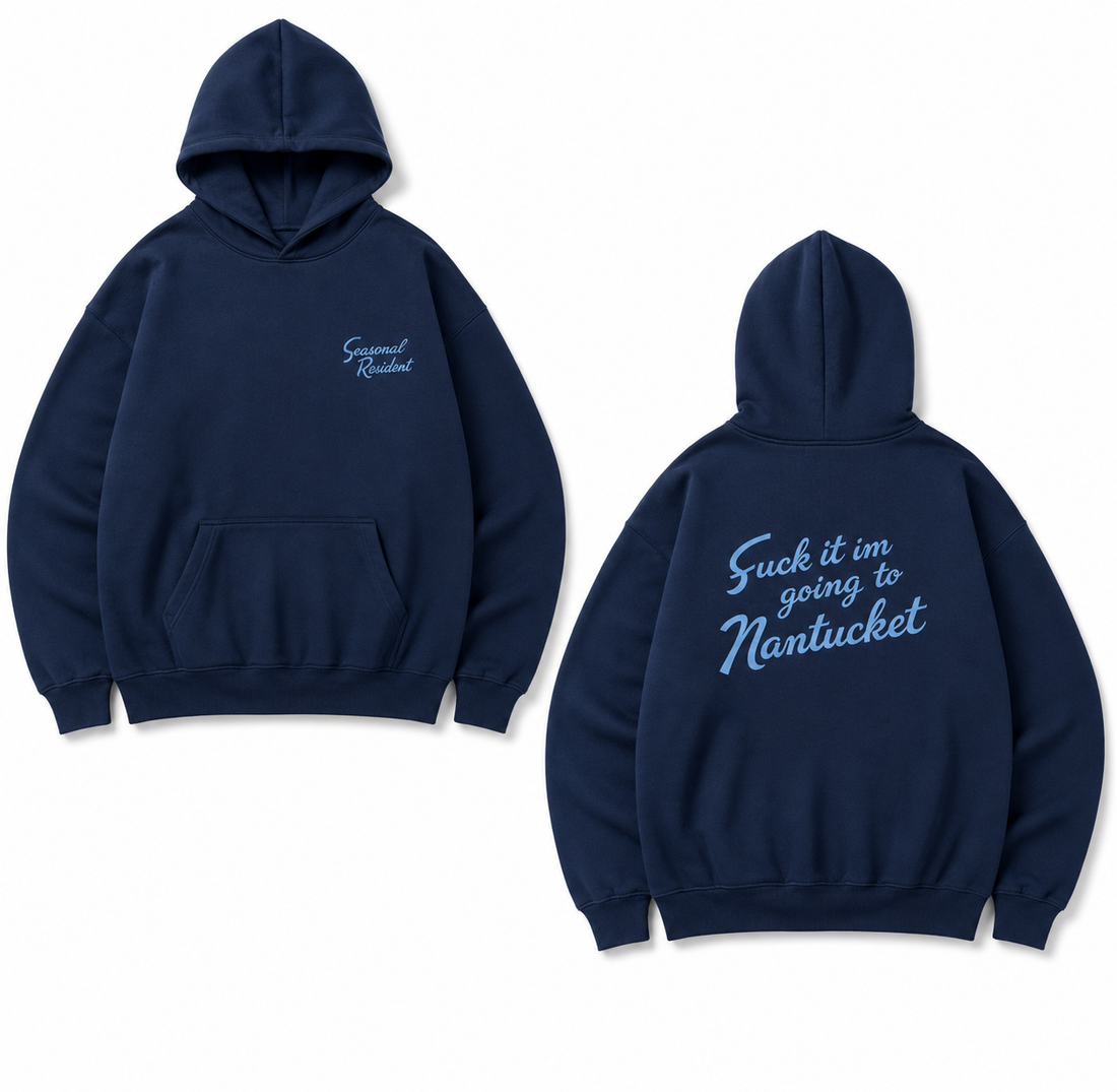 Fuck It Hoodie in navy - brushed fleece pullover