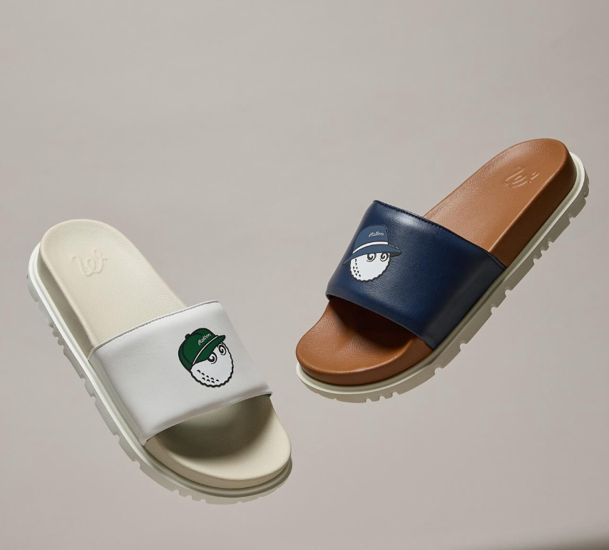 Bucket Slides in Black - golf slide sandal