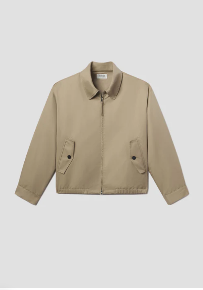 Torres Jacket in Khaki - cotton twill Harrington jacket