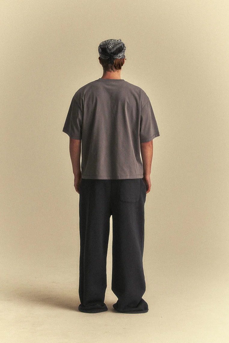 Oversize Core Tee in Vintage Grey, worn