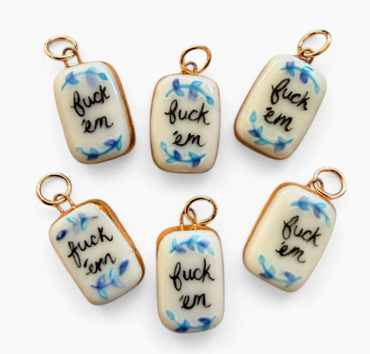 “Fuck ‘Em” Floral Charm