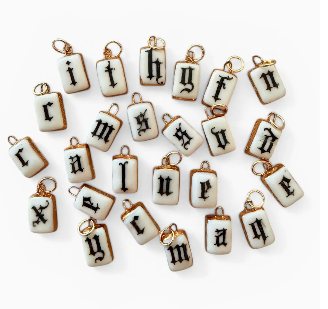 Old English Lowercase Initial Charms