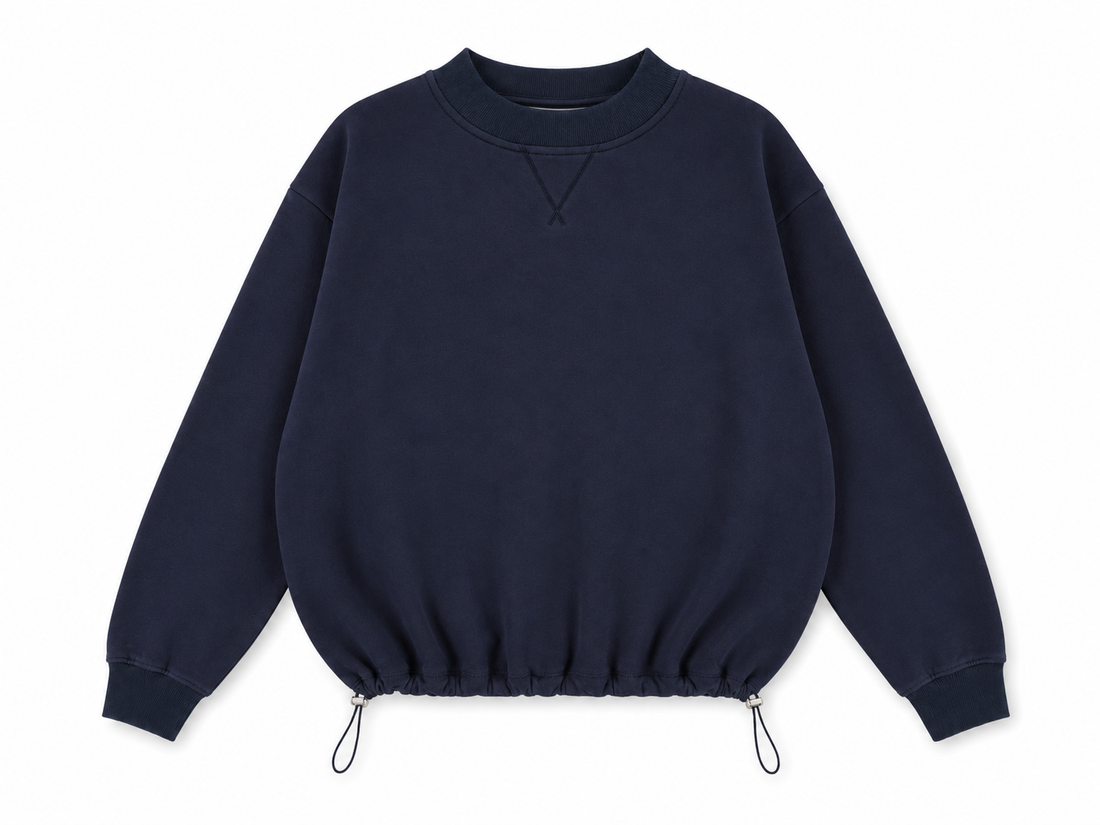 Mock Neck fleece sweatshirt in Light Heather - Seasonal Resident