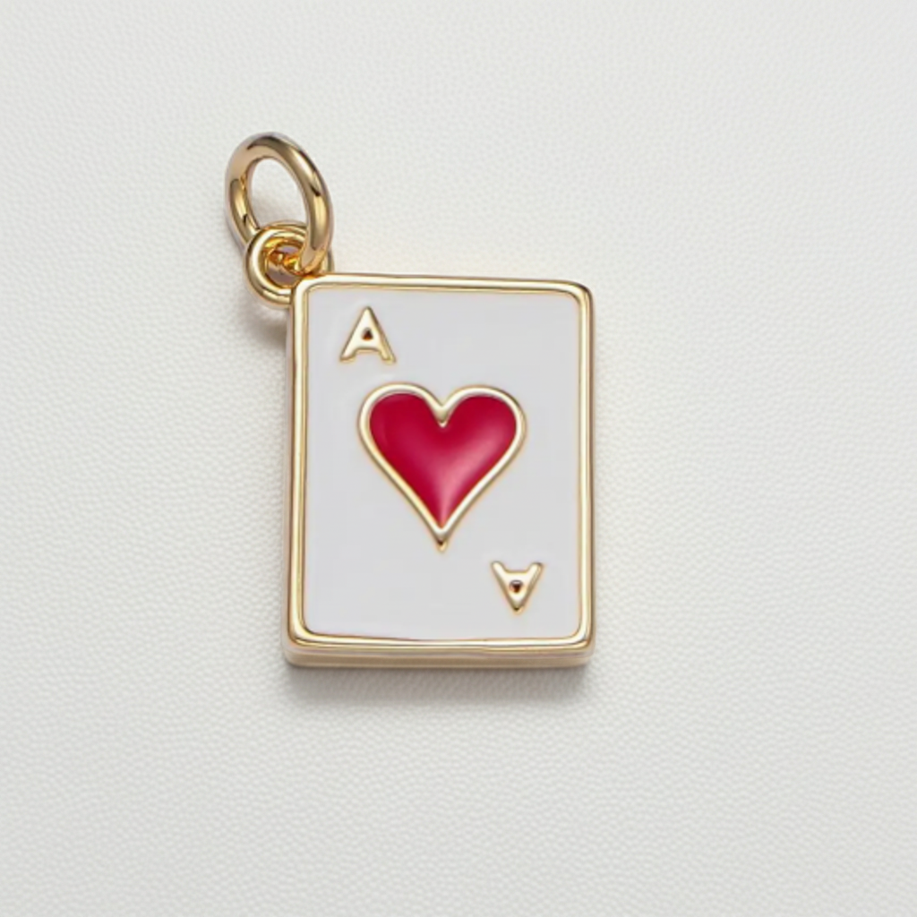 Ace Enamel Charm, styled