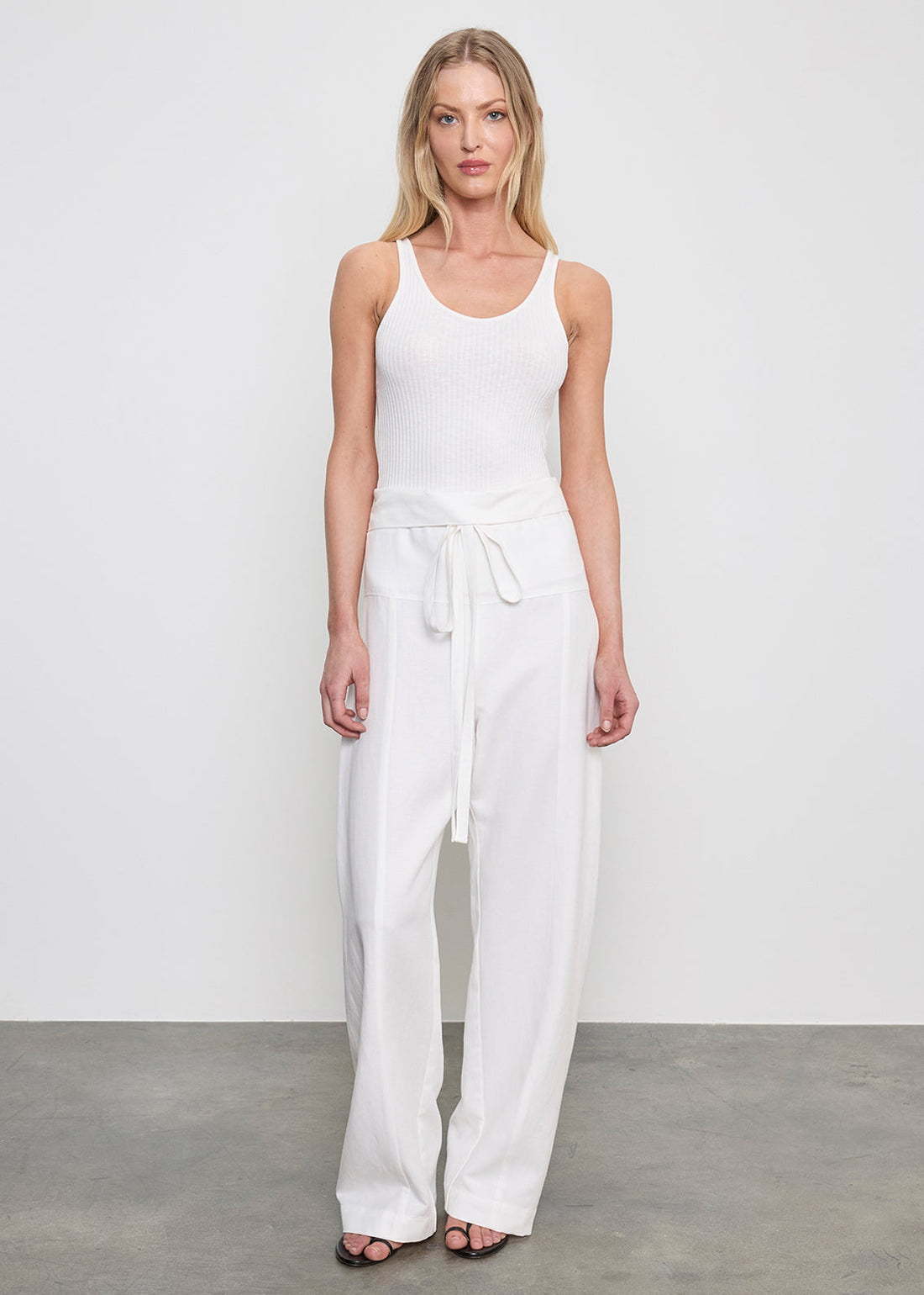 Twill Fisherman Pant in Off White