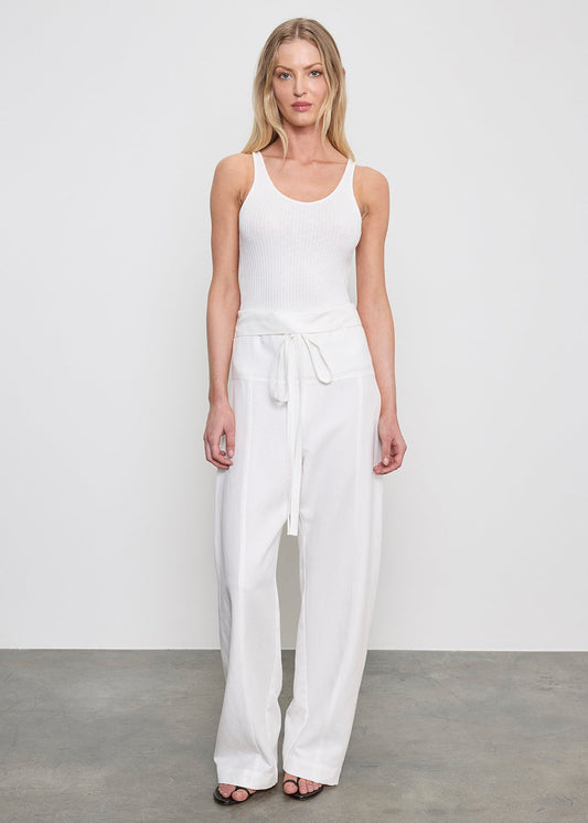 Twill Fisherman Pant in Off White