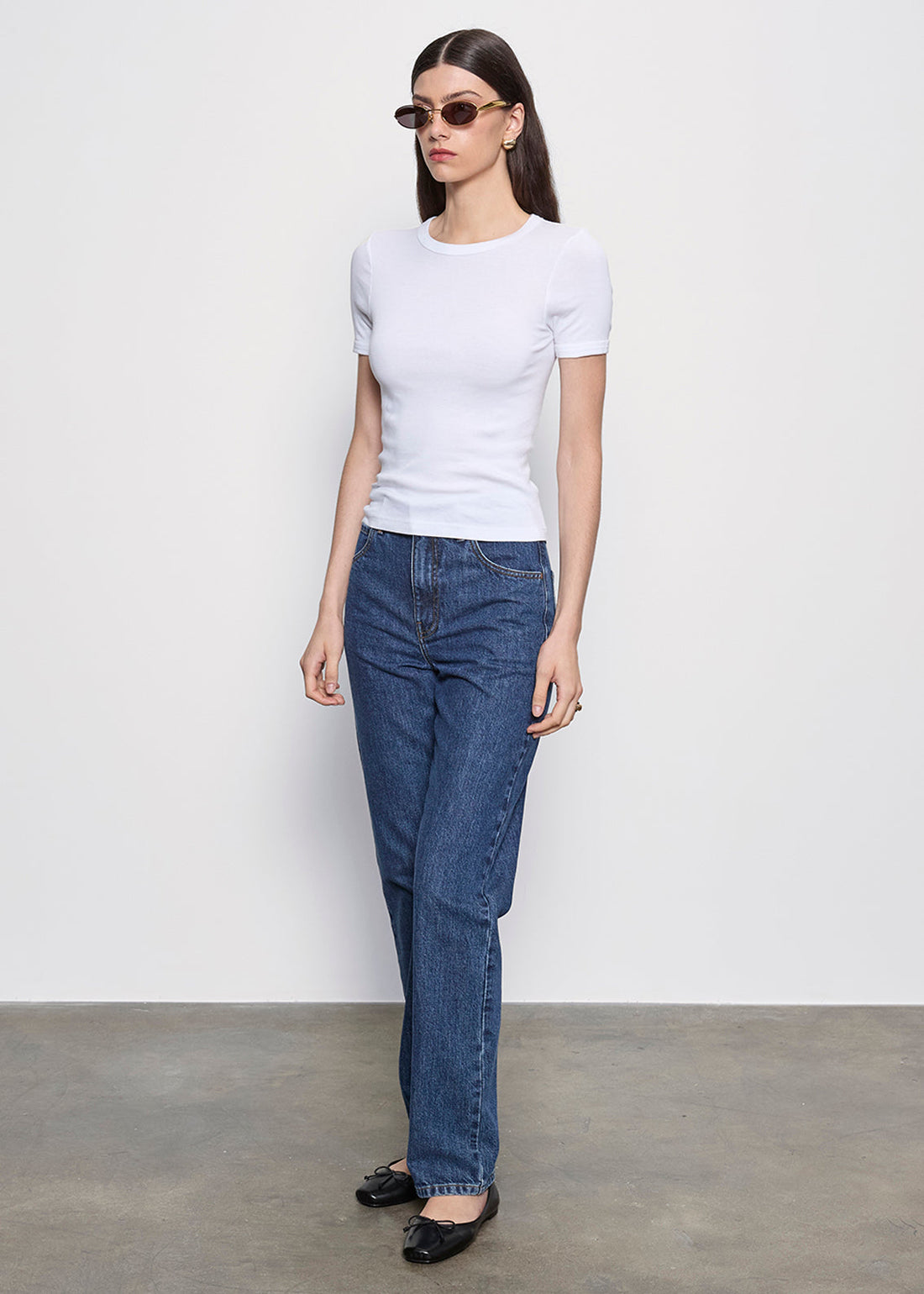 Supima Cotton New Classic S/S Tee in White, detail