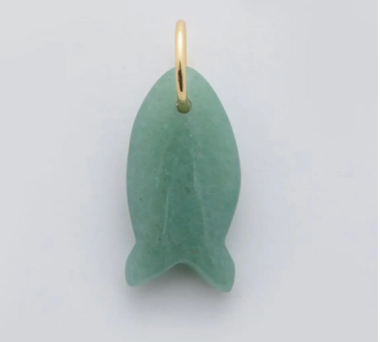 Gemstone Fish Charm Small in Aventurine
