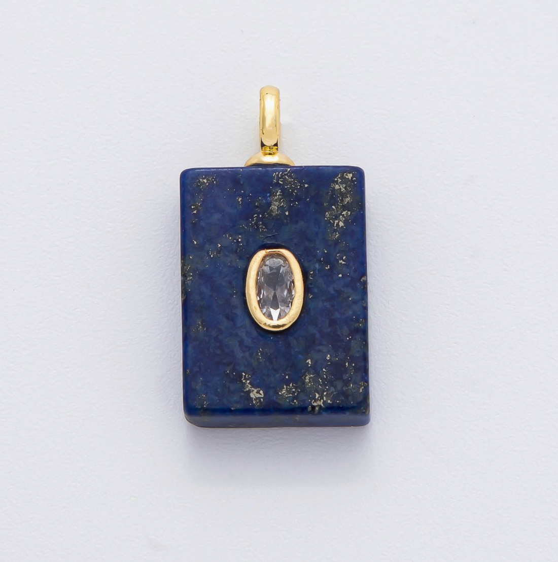 Gemstone Rectangle Charm