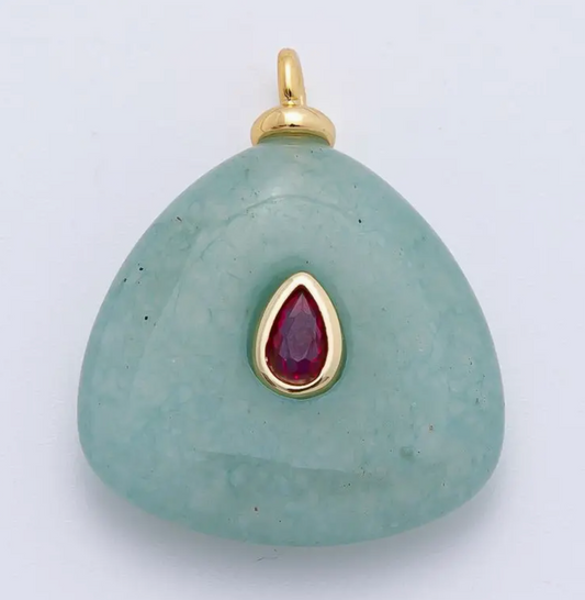 Gemstone Teardrop Charm in Aventurine