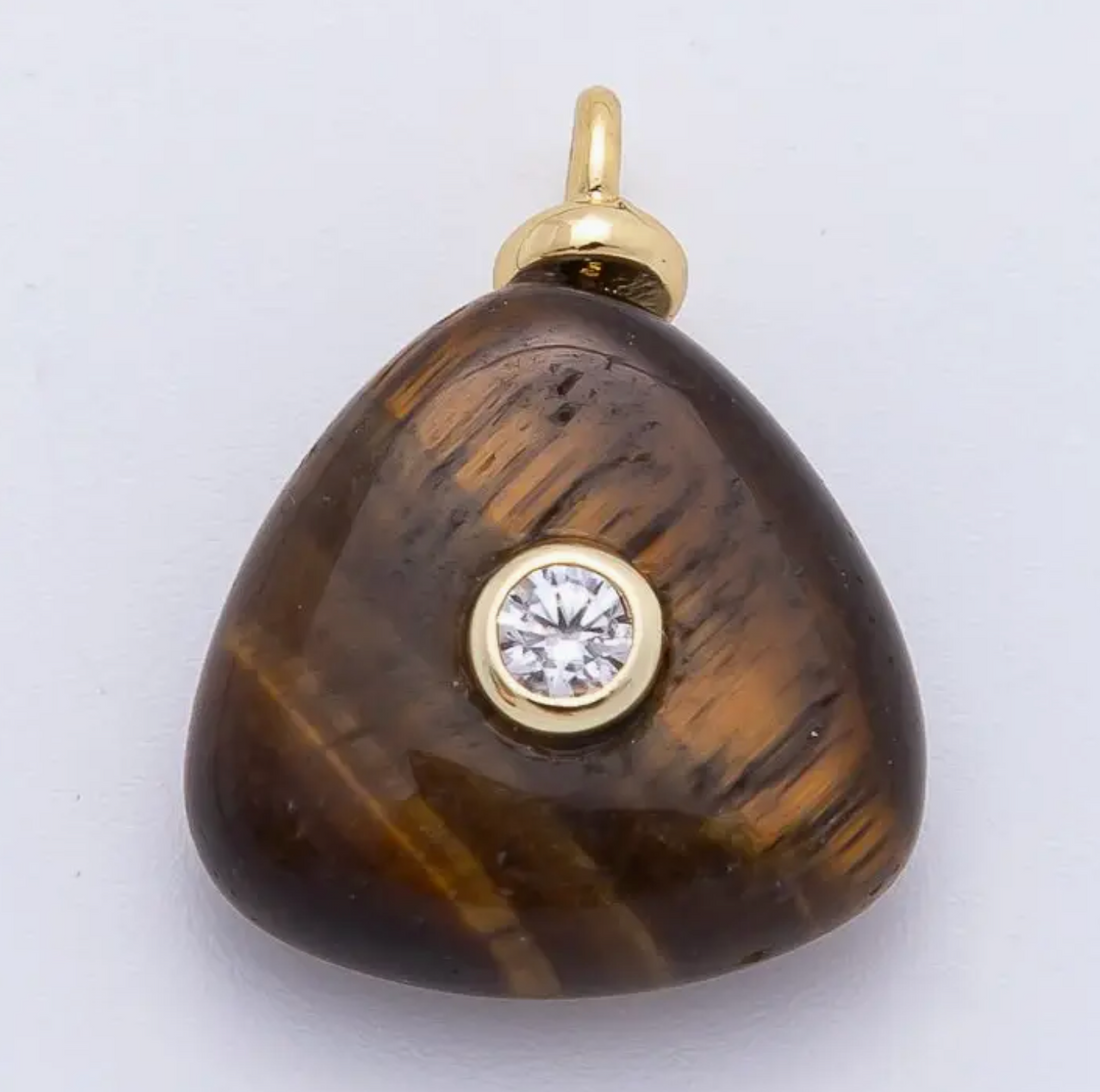 Gemstone Teardrop Charm