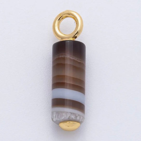 Gemstone Tube Charm