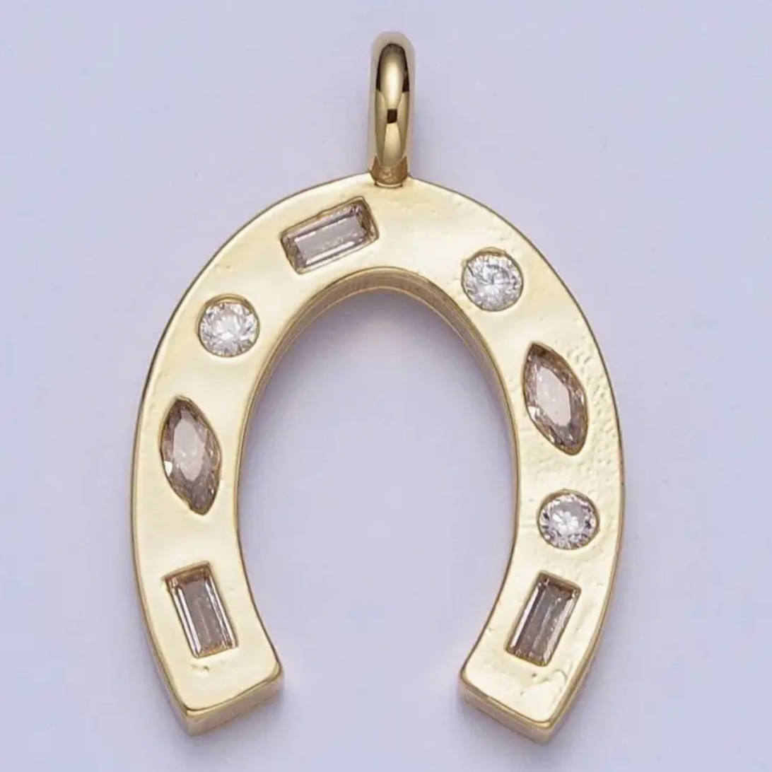 Horseshoe Gemstone Charm