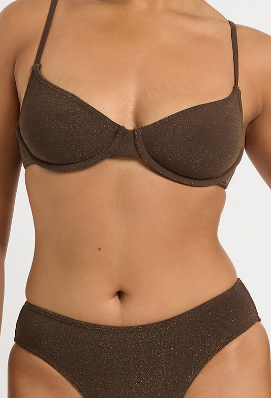Gracie Bikini in Walnut - balconette top with underwire