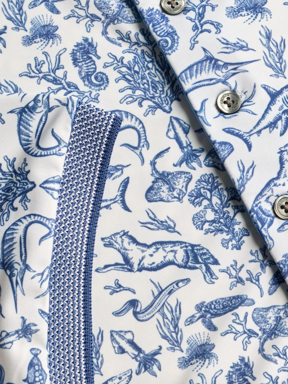 Coral Curiosities Polo, worn
