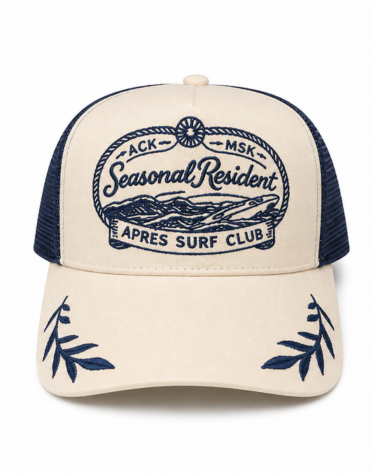Seasonal Resident Apres Surf Club Mesh Trucker Hat