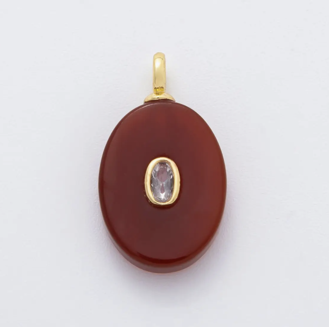 Gemstone Teardrop Charm