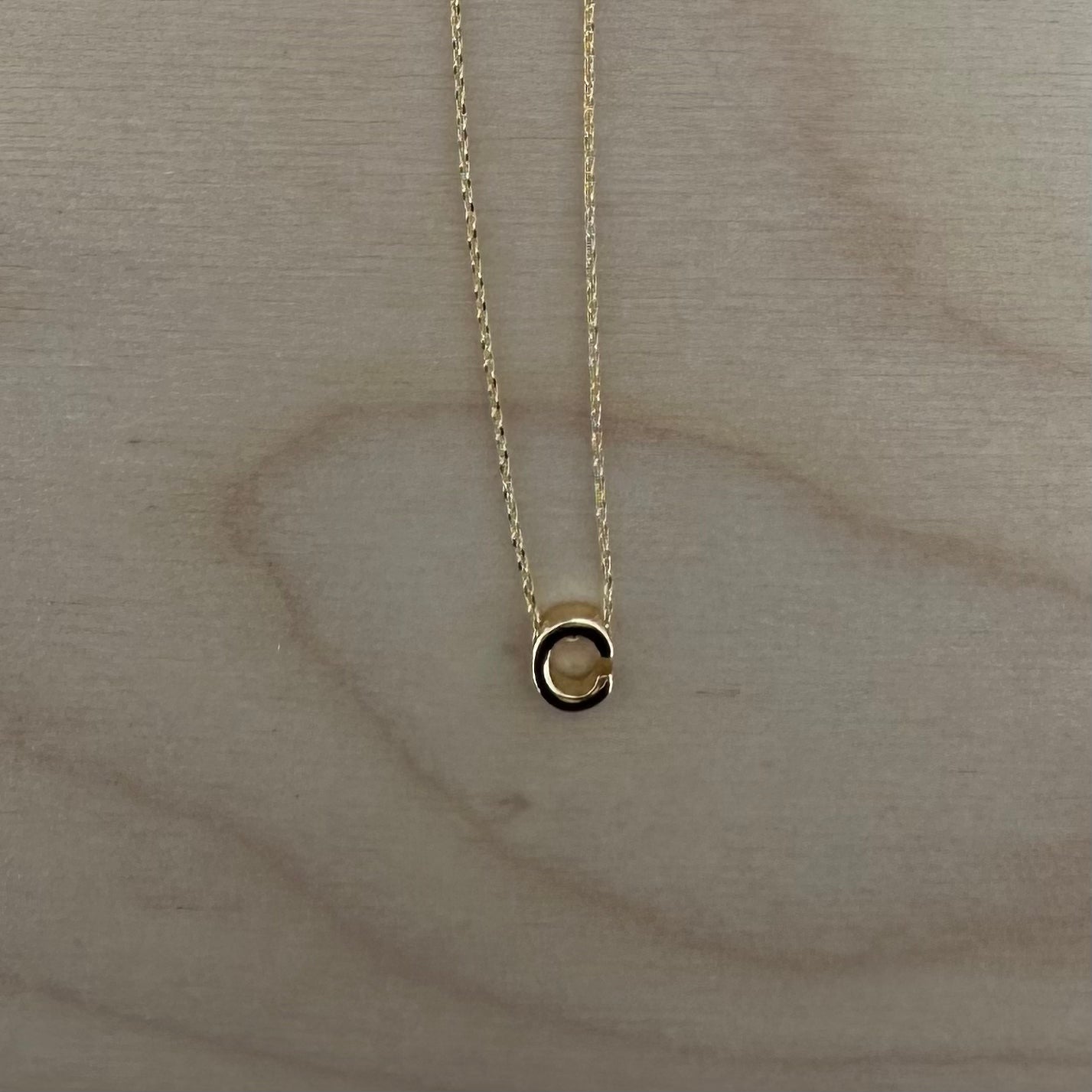 Gold initial necklace